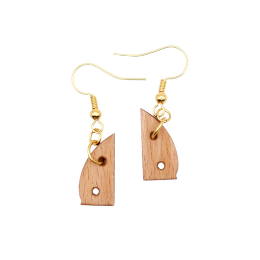 Pottery Rib Earrings with Brass/Gold hardware