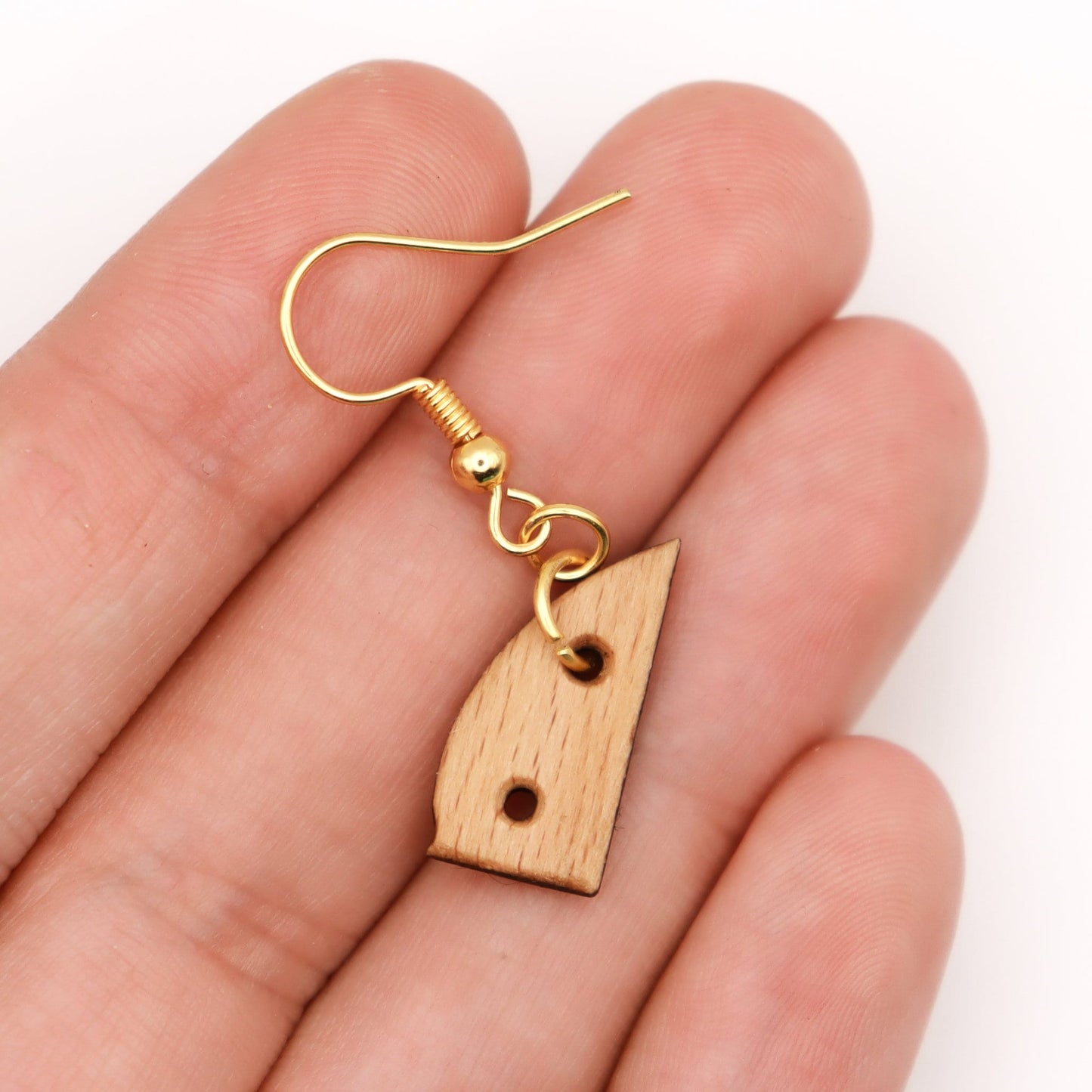 Pottery Rib Earrings with Brass/Gold hardware