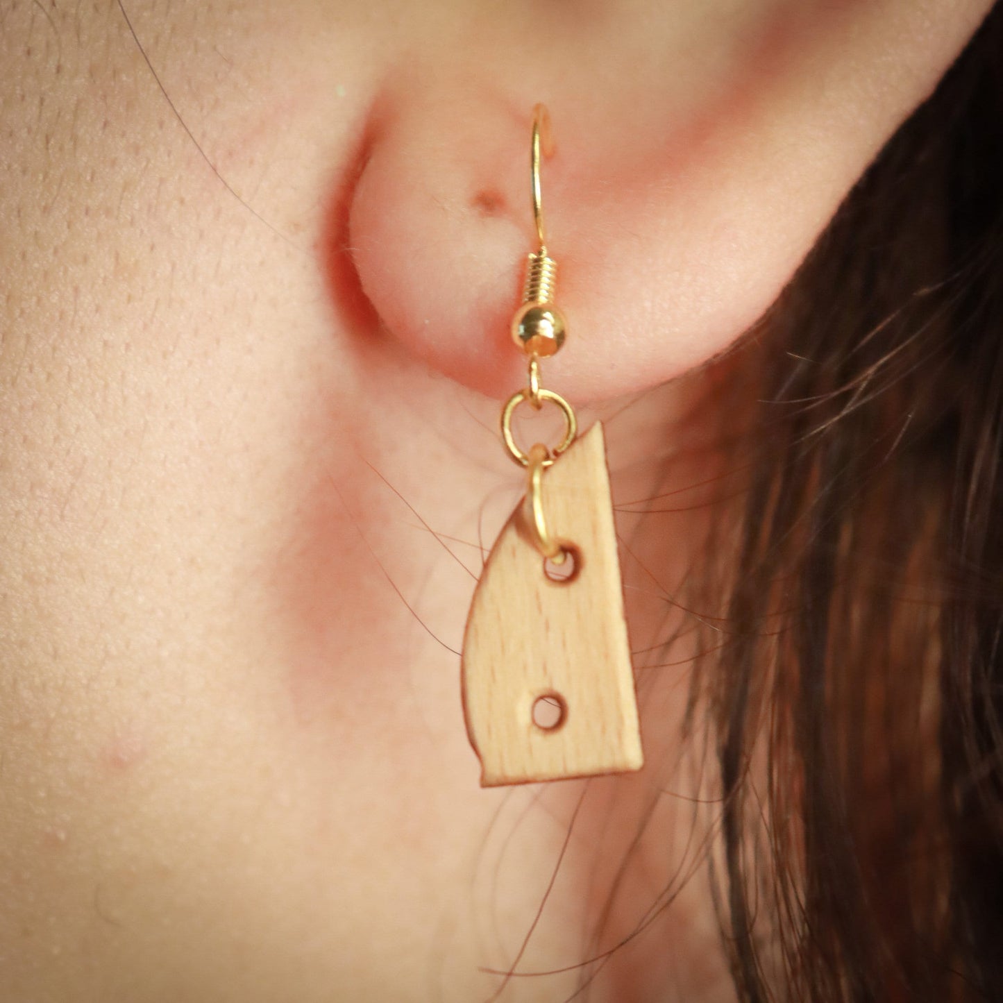 Pottery Rib Earrings with Brass/Gold hardware